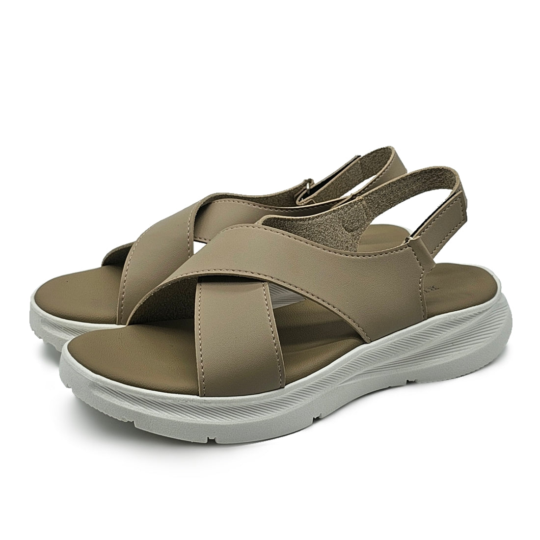 Cross Band Velcro Slingback Sandals