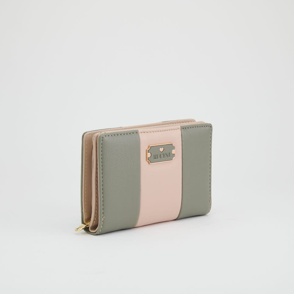 Two Tone Snap Purse with Zipper