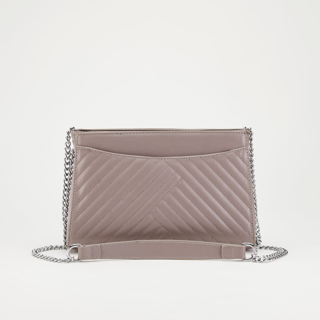 Quilted Top Zip Chain Shoulder Bag