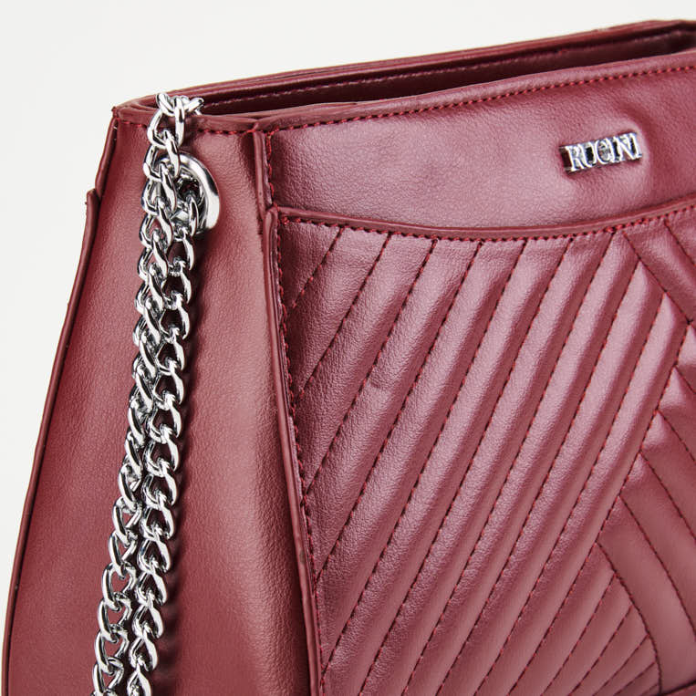 Quilted Top Zip Chain Shoulder Bag