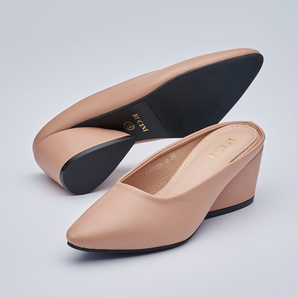 Pointed Toe Heeled Mules